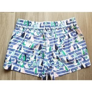Vineyard Vines Harbor Scene Foley Blue 3" Shorts Women's Size 4 Sail Boat NWT